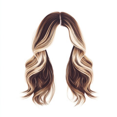 Elegante, wellige blonde Haarpracht ohne sichtbares Gesicht
