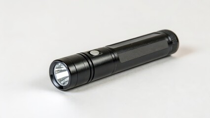 Black Flashlight on White Background