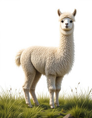 Fototapeta premium Fluffy Elegance: Alpaca