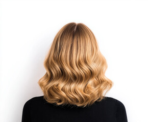 Obraz premium Elegante Frisur mit gewellten, blonden Haaren aus rückseitiger Sicht
