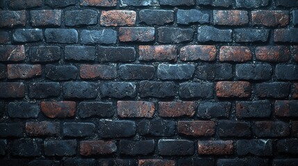 Obraz premium Aged brick wall texture, dark tones, urban background