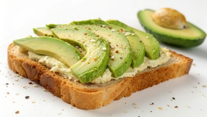 Avocado Toast on White Background