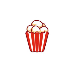 Simple Contoured 2D Popcon Icon - Vector Element