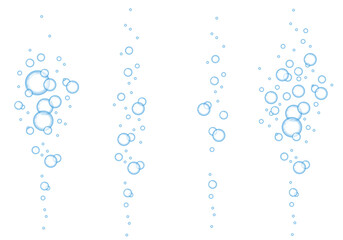 Bubble icons set. Soap foam symbols. Oxygen bubble, fizzy drink icon. Bubbles vector icons. Air bubbles flat set, soap foam oxygen bubbles, vector design elements