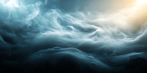 Fototapeta premium Abstract swirling clouds, celestial light, cosmic background, digital art, space, wallpaper