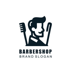 barbershop logo minimalist design