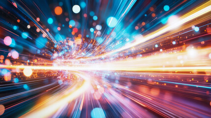Obraz premium Future motion blur concept: Speed of Light, Fast Data Transfer Background