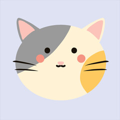 a grey and orange cute cat design