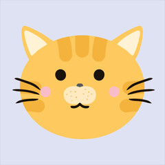 orange cute cat design art vector