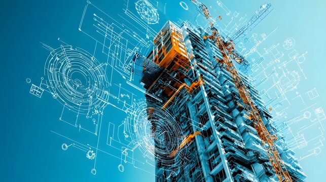 Detailed blueprint diagram showcasing the intricate power distribution system within a multi story commercial building including electrical grids wiring transformers