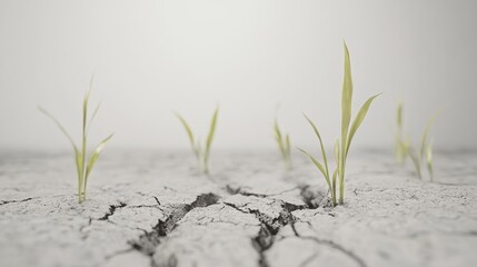 Toxic fertilizer affecting crops and environment. Featuring wilting plants and dry soil