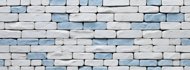 Obraz premium Mauer mit weißen und blauen Steinen