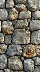 Rough Stone Wall Texture in Natural Gray and Brown Colors Seamless Pattern Background