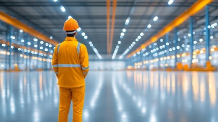 Man in bright yellow safety suit and hard hat prioritizing workplace protection in industrial environments