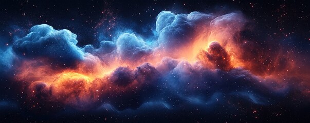 Cosmic explosion of colorful nebula clouds in space digital art vibrant universe starry background artistic view