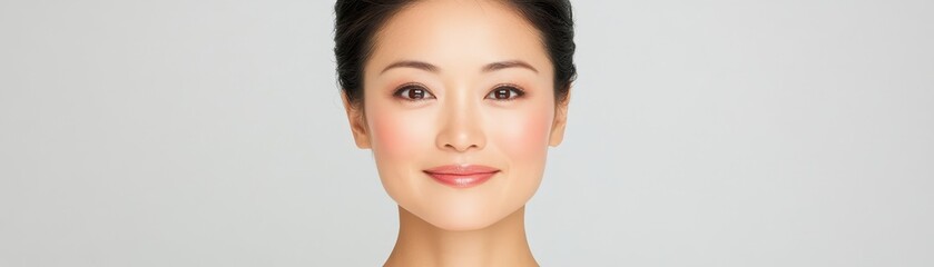 Obraz premium Radiant woman with bright genuine smile portrait of happiness and confidence