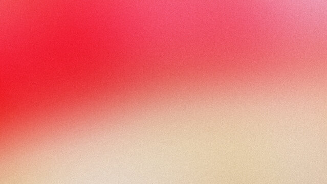 Red and beige gradient with grain textured background, grainy noise abstract texture
