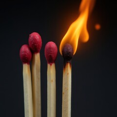 Job Burnout Match. Burning Out in Business Concept. Excellent for illustrating articles on stress management in business