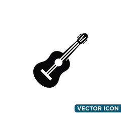Simple Guitar Icon Design Template 