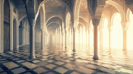 Elegant Arched Courtyard with Intricate Architectural Details