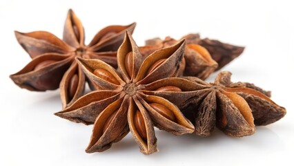 Star Anise on White Background