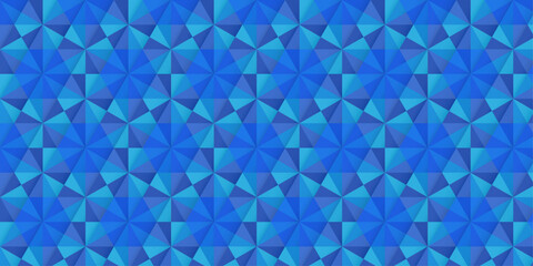 Abstract Sapphire Geometric Star Mosaic
