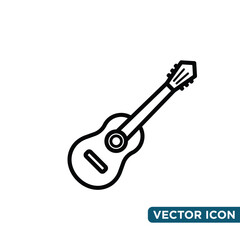 Simple Guitar Icon Design Template 
