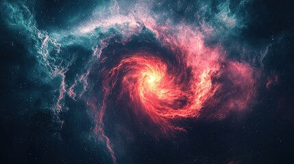 Cosmic spiral nebula swirling in deep space