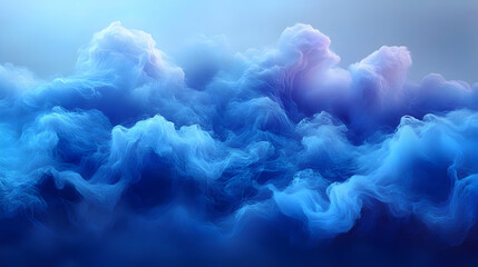 Abstract Blue Wave Texture Background with Light Effects and Gradient Colors Digital Art