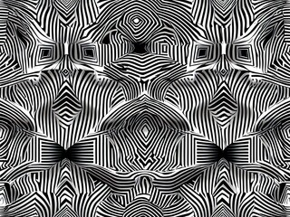 Abstract Black and White Striped Pattern: A Kaleidoscope of Geometric Illusions