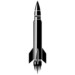 Silhouette of a fired missile