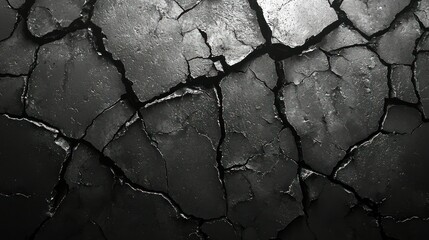 Cracked, dark gray surface texture, drought, cracked earth