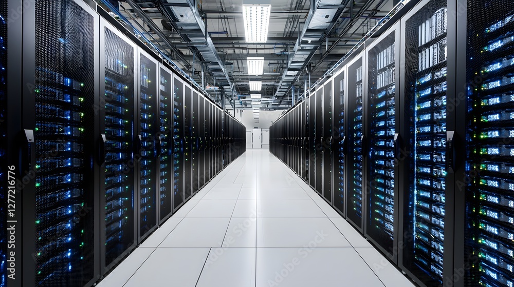 Leinwandbilder A photo of a cooling system used in a state of the art data center to prevent overheating of the servers computer racks and other critical electronic equipment