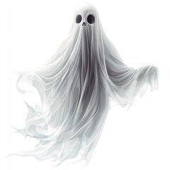 Eerie ghostly figure in a minimalist setting digital art ethereal environment spooky theme