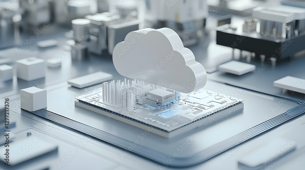 Leinwandbilder a photo showcasing the of cloud computing and intelligence with satellite technology enabling innova