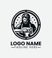 Blacksmith Logo Design, Ironworks Logo, Forge Logo