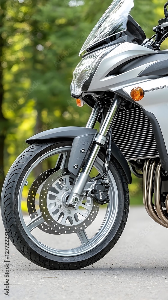 Poster close up of the cooling fins on a motorcycle radiator a sleek and shiny example of innovative automo