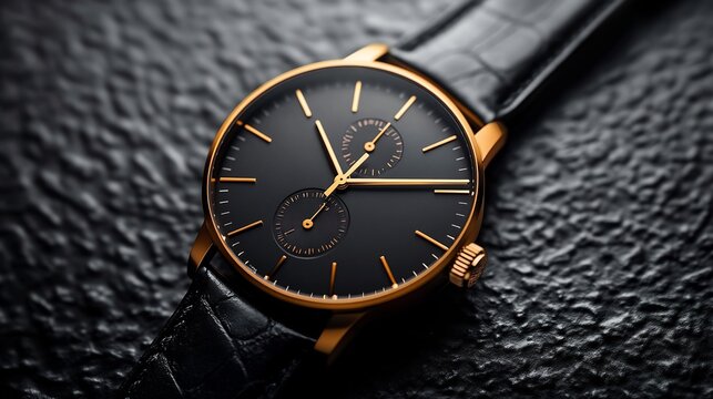 Modern mockup of a luxury wristwatch with a sleek customizable interface isolated on a transparent background for fashion branding