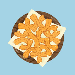 Vector illustration of Thai style fried dough snack 