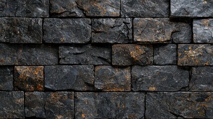 Dark stone wall texture, close-up view,  modern design,  outdoor or indoor use