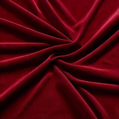 Obraz premium Luxurious red velvet fabric rests in gentle folds, highlighting its smooth texture and vibrant hue. This material is perfect for craft projects and decorative purposes. Generative AI