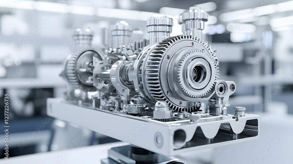 Poster detailed close up view of a car s differential gear mechanism complex automotive transmission and po