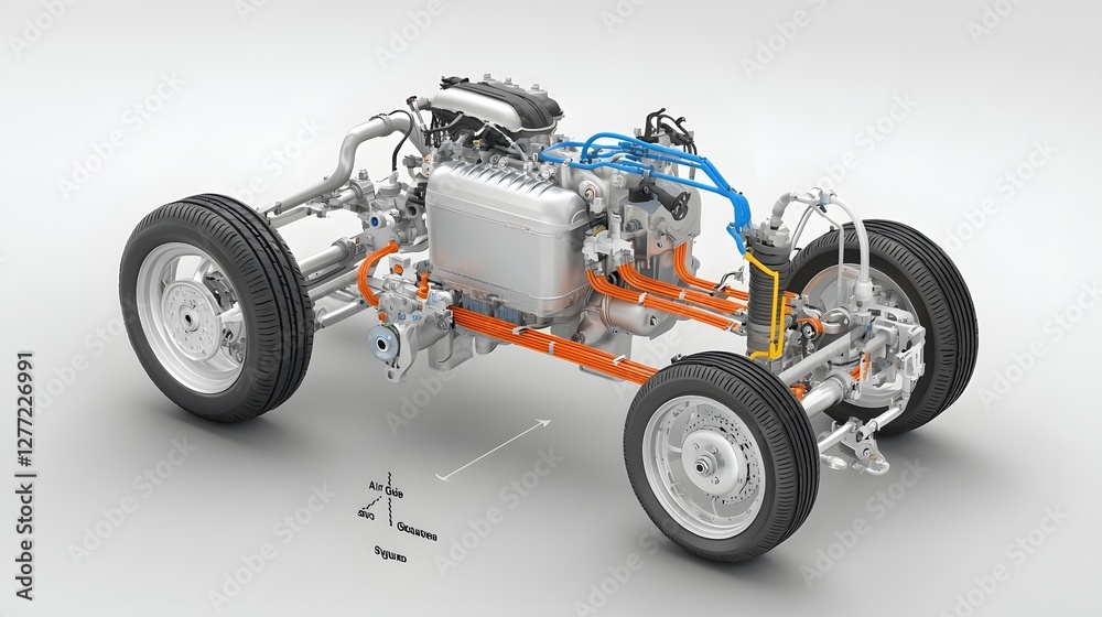 Poster detailed comparison of air cooled and liquid cooled engine systems highlighting the technical differ