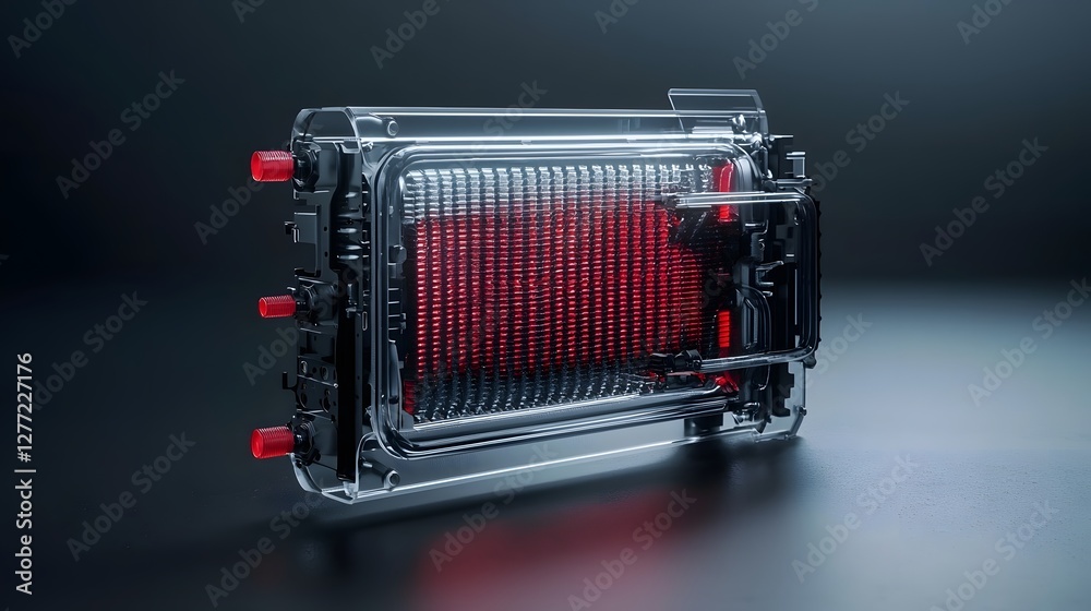 Aufkleber detailed cross section view of a car s radiator revealing the intricate internal cooling channels re