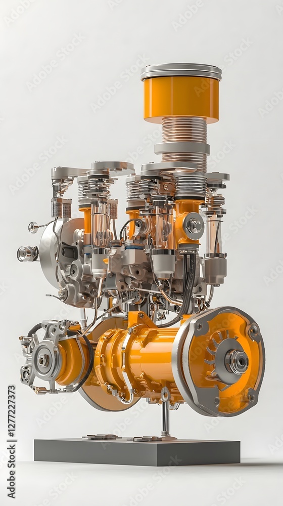 Poster detailed cutaway comparison of air cooled and liquid cooled engine systems exploring the intricate m