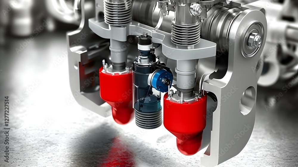 Aufkleber detailed cutaway showcasing the inner workings and components of a internal combustion engine mechan