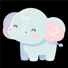 Vector illustration of baby elephant cartoon
