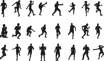 Aerobics and Cardio Silhouette on White Background