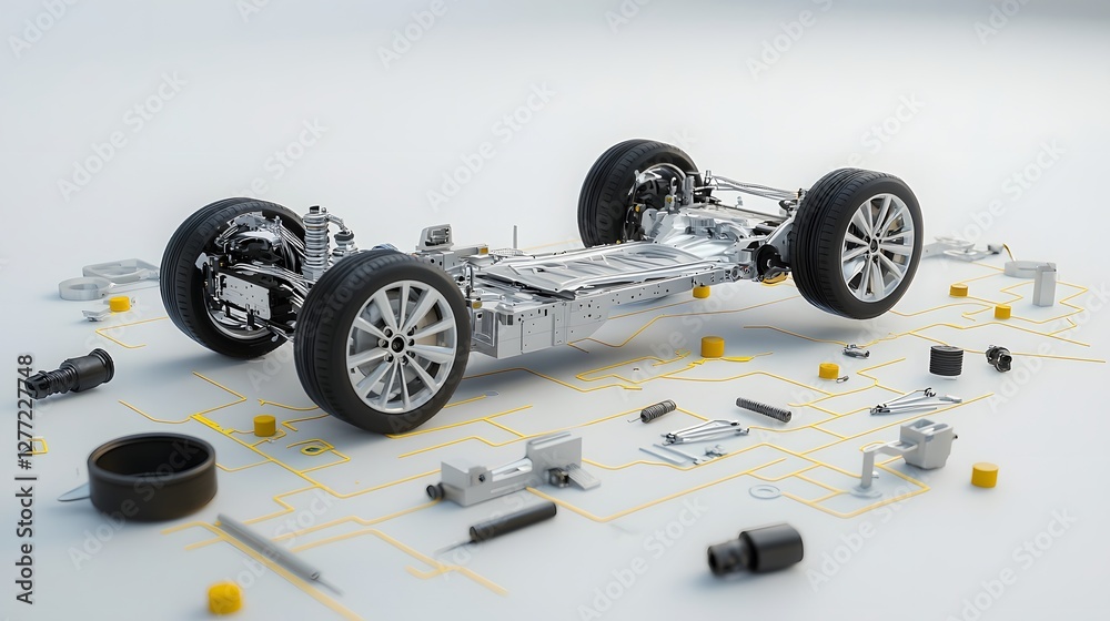 Aufkleber detailed exploded view of a car s drivetrain revealing the intricate mechanical components that powe