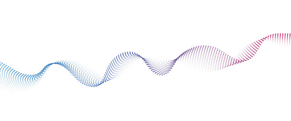 Flowing Dot Wave halftone gradient pattern on transparent background	
